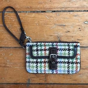 Coach Plaid Wristlet